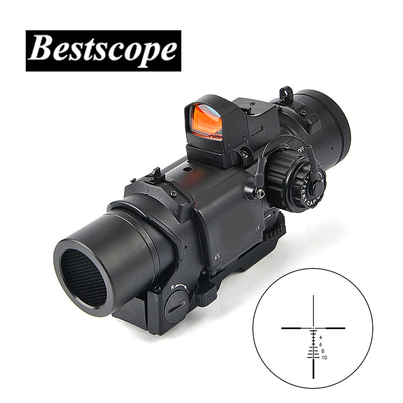 Tactical 1x-4x Scope With Mini Red Dot